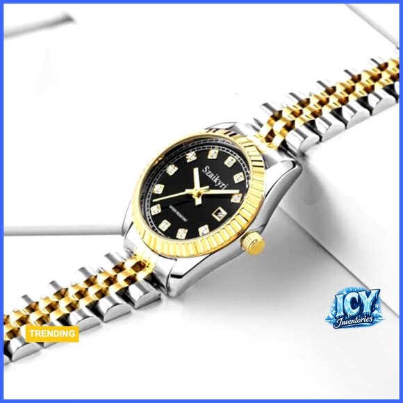Classic Dress Watch with Solid Stainless Steel Band and Diamond Bezel main image 7
